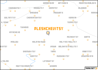 map of Pleshchevitsy