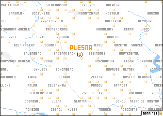 map of Plesná