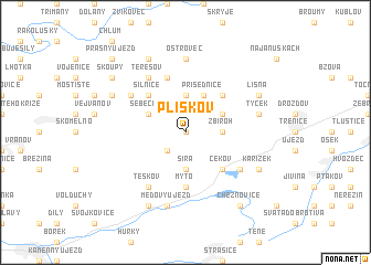 map of Plískov
