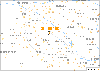 map of Pljančor