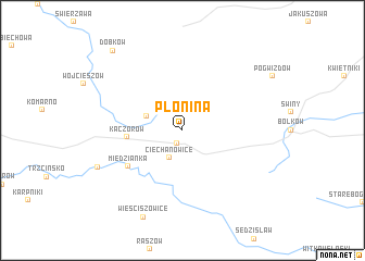 map of Płonina