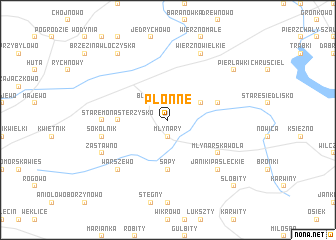 map of Płonne