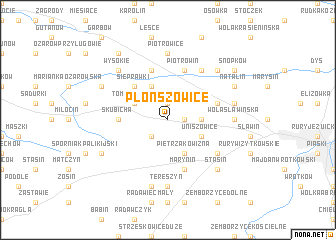 map of Płonszowice