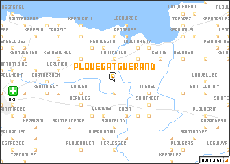 map of Plouégat-Guérand