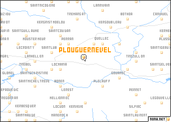 map of Plouguernével