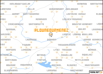 map of Plounéour-Ménez