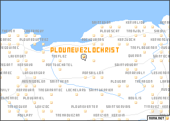 map of Plounévez-Lochrist