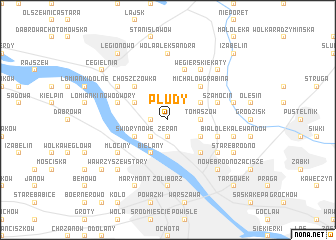 map of Płudy