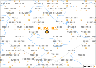 map of Plūščikės