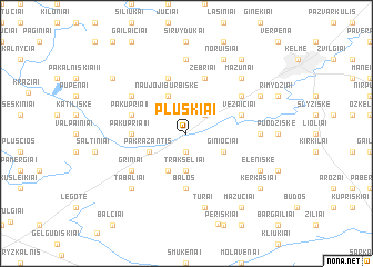 map of Pluskiai