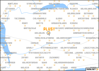map of Płusy