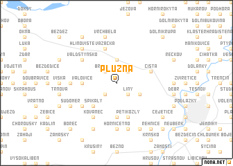 map of Plužná