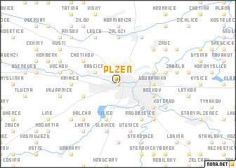 map of Plzeň