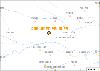 map of Pobla de Ciérvoles