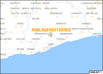 map of Pobla de Montornés