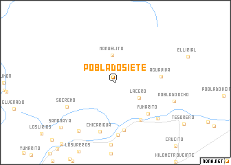 map of Poblado Siete