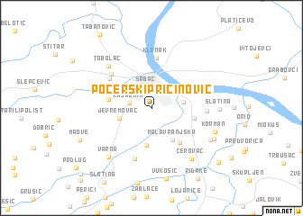 map of Pocerski Pričinović