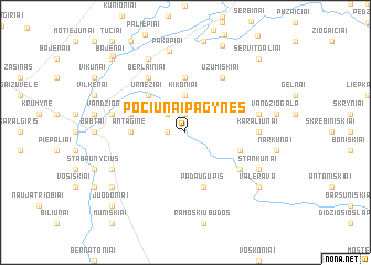 map of Pociūnai-Pagynės