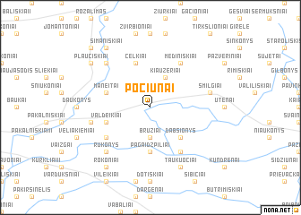 map of Pociūnai