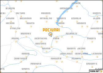 map of Pociūnai