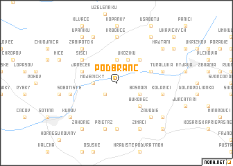 map of Podbranč