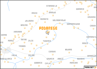 map of Podbrege