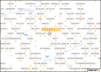 map of Podbřezí