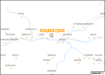 map of Podbrezová