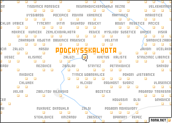 map of Podchýšská Lhota