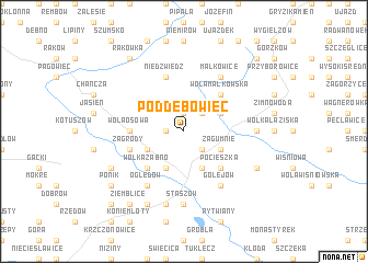 map of Poddębowiec