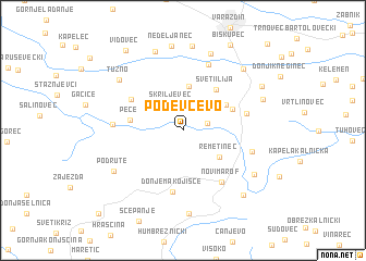 map of Podevčevo