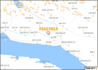 map of Podgrađe