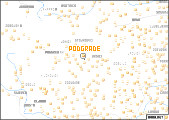 map of Podgrađe