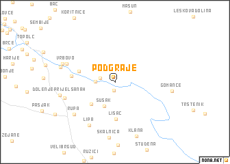 map of Podgraje