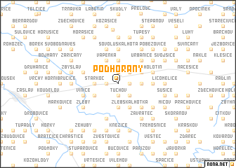 map of Podhořany