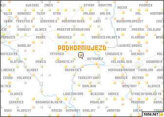 map of Podhorní Újezd