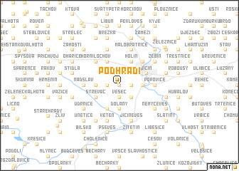 map of Podhradí