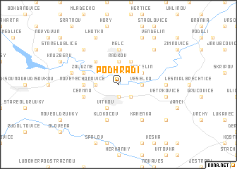 map of Podhradí