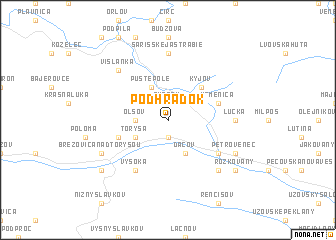 map of Podhrádok