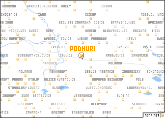 map of Podhŭří