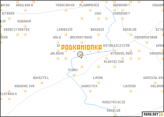 map of Podkamionka