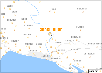 map of Podkilavac