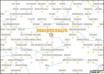 map of Podkonice Duże