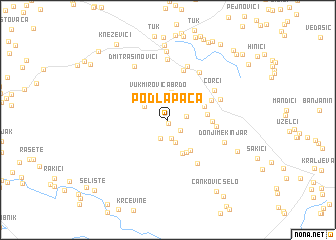 map of Podlapača