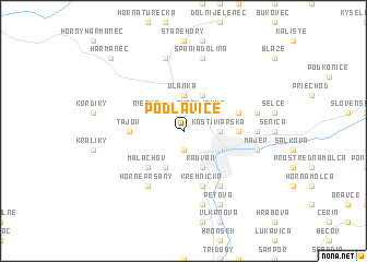 map of Podlavice