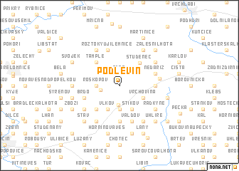 map of Podlevín