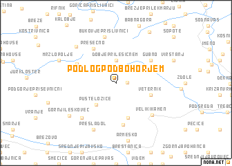 map of Podlog pod Bohorjem