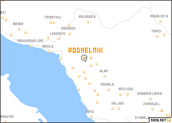 map of Podmelnik