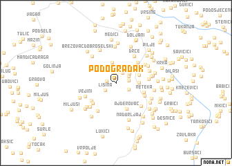 map of Podogradak