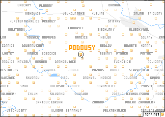 map of Poďousy